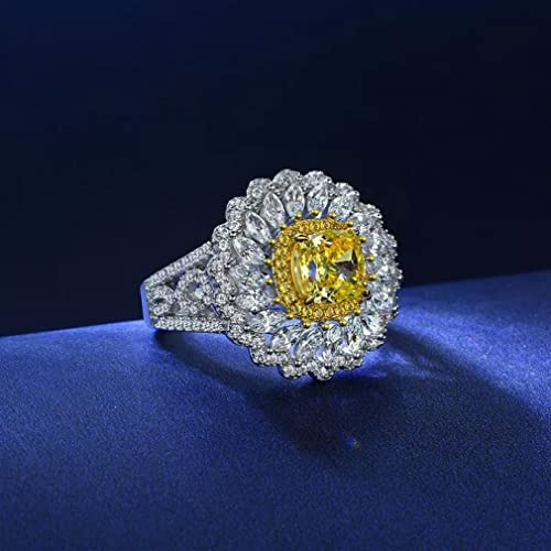 Bague en carbone jaune de 7mm et argent pour femmes bijoux de mariage