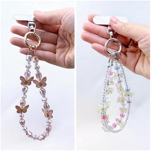 AXMCCH Flower Butterfly Mobile Phone Charm Beaded Keychain A15 - 2