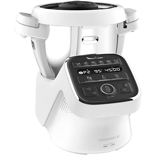 MOULINEX COMPANION XL Robot Cuiseur Multifonction Bol 4.5L 12 programmes auto Soupes Gaspacho Robot de Cuisine Batteur Mélangeur Hachoir Pétrin Cuisson Vapeur 1550W HF80CB10