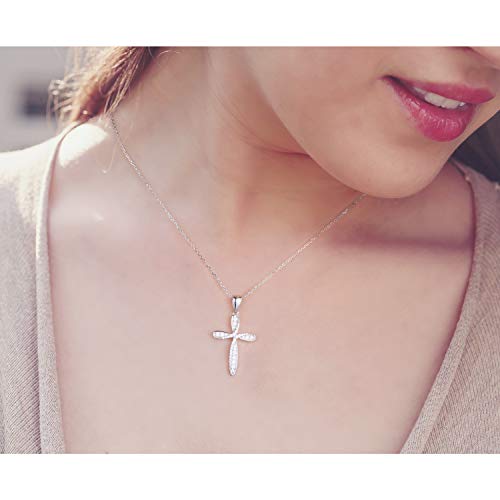 925 Sterling Silver Cross Necklace for Women Mothers Day Gifts Silver Cross Necklaces Womens Jewelry Gifts for Women Mom Her 5