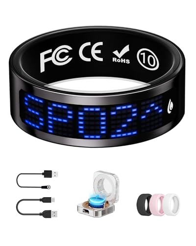 Smart Ring for Women & Men with Display, Health Ring with Heart Rate, Sleep Monitor, IP68 Waterproof Fitness Ring, Fitne - Detailed View