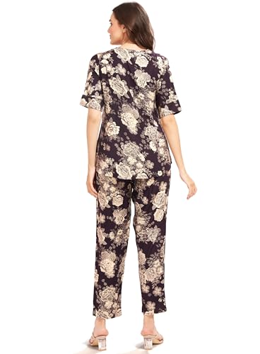 Image of AV2 Women Rayon Printed Maternity Top & Pyjama Set -4050