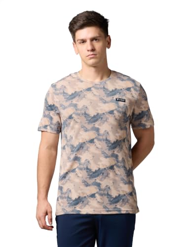 Image of TECHNOSPORT Men's Slim Fit Half Sleeve Crew Neck T-Shirt, TECHNOCOOL+ Quick Dry Moisture Wicking Stretchable Sports Gym and Casual Wear