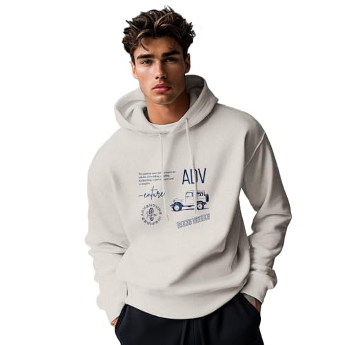 Image of Nobero Printed Hoodies for Man | 280 GSM Rich Cotton Fleece Hooded Full Sleeve Sweatshirt for Man | Stylish Casual Wear Winter Hoodies for Men