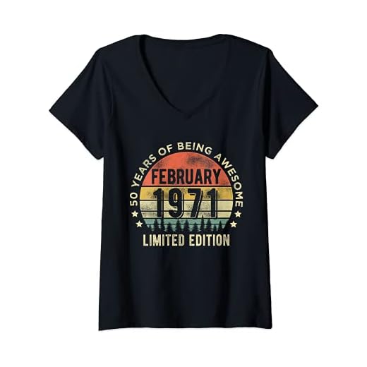 Mujer 50 años de edad regalo febrero 1971 edición limitada 50 cumpleaños Camiseta Cuello V