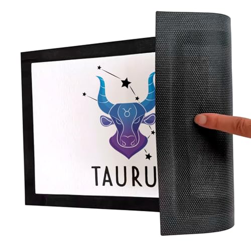 Paillasson Blanc Taurus Astrologie de 75x50cm avec Design Céleste