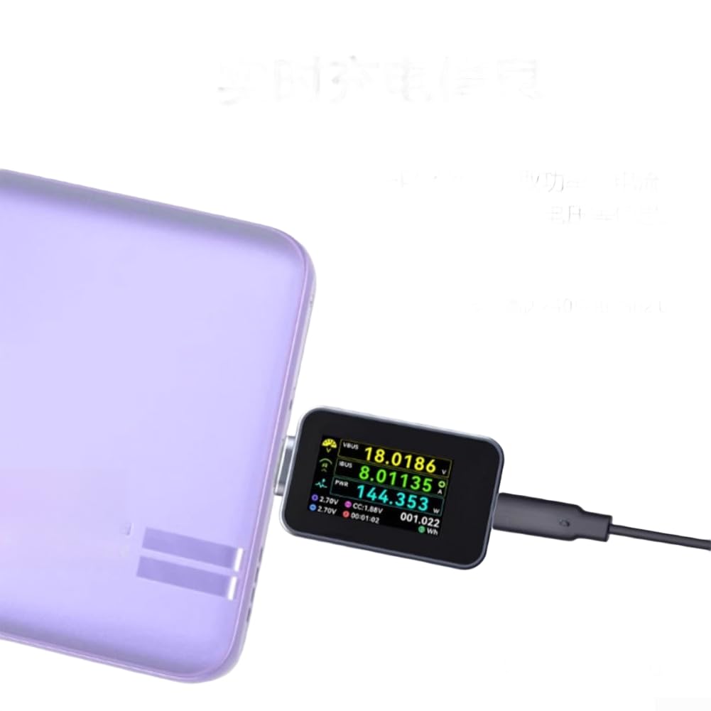 240W Stromprüfer für USB C Ladeleistungsanalyse mit Echtzeit-Spannungs- und Stromanzeige