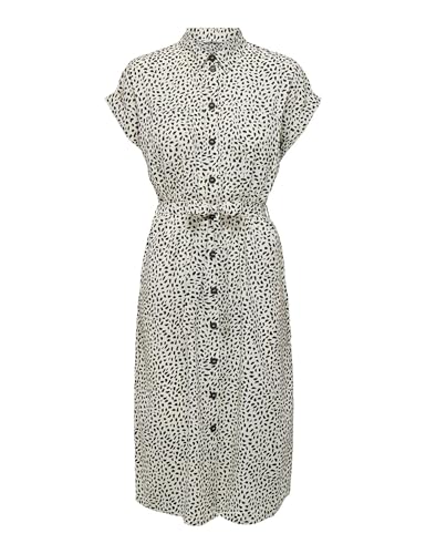 ONLY Damen Onlnola Life 3/4 Pullover KNT Noos, Cloud Dancer/AOP:Black Graphic Dot,38