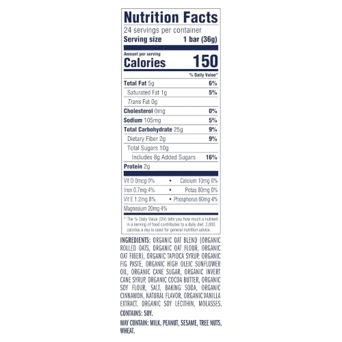 Image of Zbar - Iced Oatmeal Cookie - Soft-Baked Energy Snack Bars - Non-GMO - 12g Whole Grains - USDA Organic Granola Bars - Snacks for Kids (24 Pack)