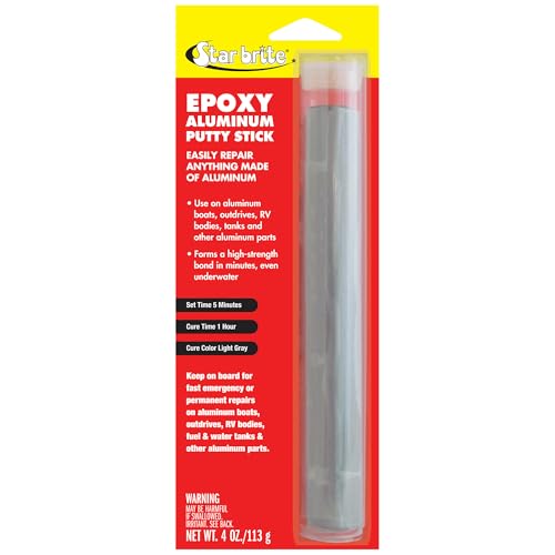 STAR BRITE Waterproof Epoxy Aluminum Putty Stick - Quick & Permanent Repairs for Boats RVs Outdrives Tanks and More - Works Underwater Easy to Use Bonds Fast