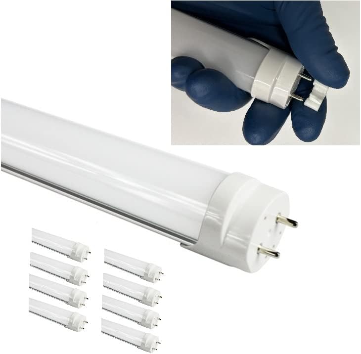 (8-Pack) Type B & Full Spectrum T8 LED Tube Light (Dimmable)-4FT 48-Inch 18W, Cool White 4000-4500K, FO32/950/CW, F32T8, F34T12, Double-End Powered, Frosted Cover-95CRI (Not a Plug-and-Play)