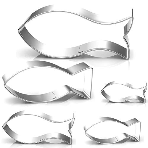 WHKHY Fisch Ausstecher, 5 Stück Christen Fisch Ausstechform Edelstahl...
