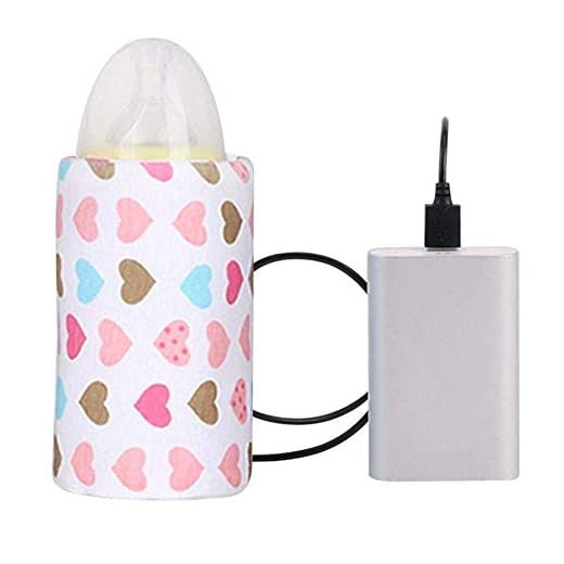 USB Baby Bottle Warmer Milk Warmer Infant Feeding Bottle Heated Portable Travel Cover Insulation Thermostat Food Heater Used in Home Outside, in Car (DD)