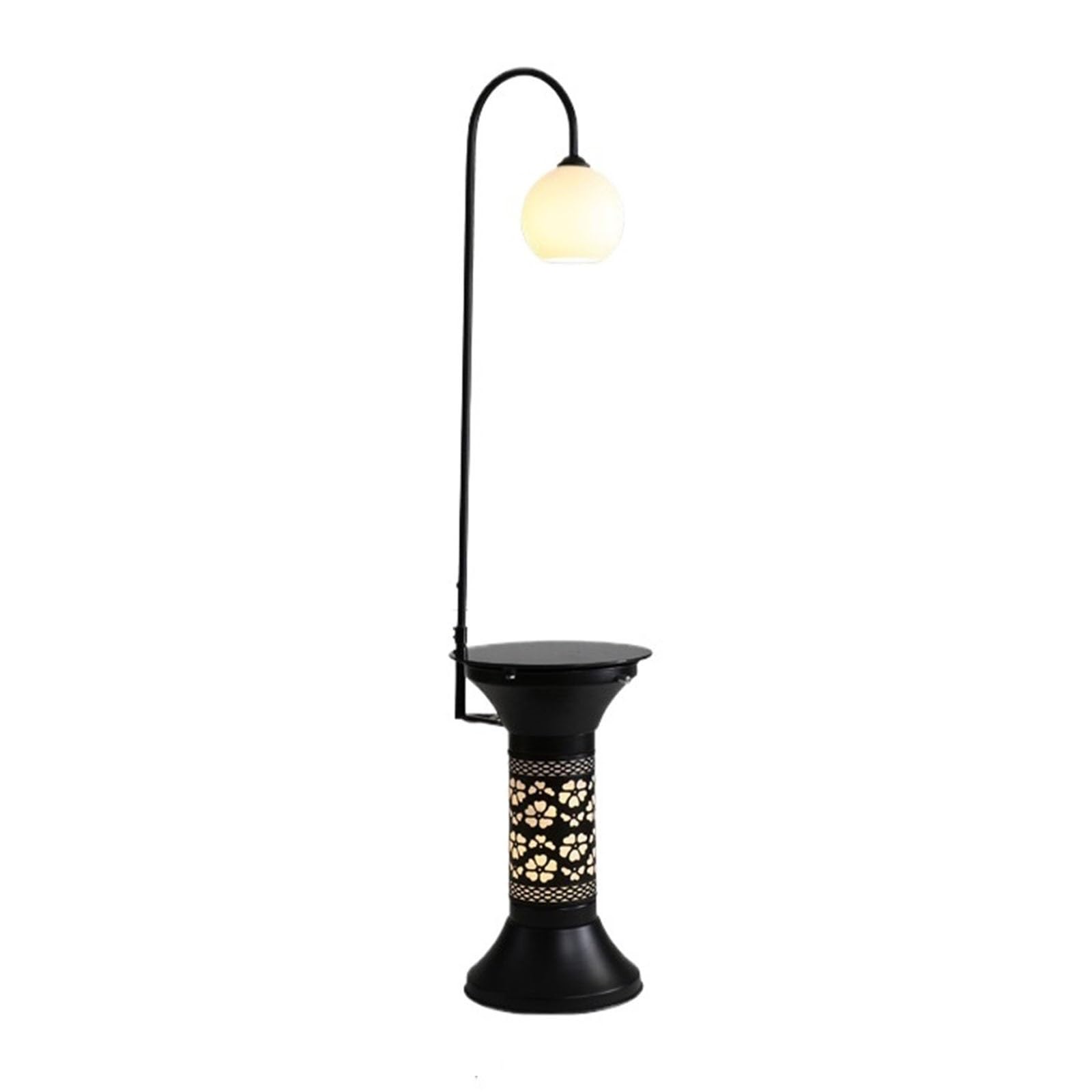 Z4T8M2K6G5 Tall Standing Lamp Floor Lamp with Table, Side with USB Charging Port, Modern Bedside Nightstand End with for Living Room, Bedroom, Guest(Black)
