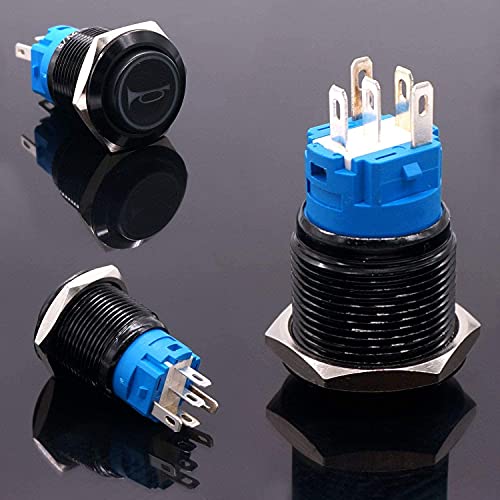 Interrupteur bouton poussoir 19mm pour l'aménagement de van et console 12V - 5