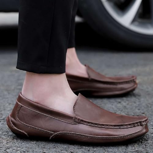 Men's Loafers Leather Slip On Soft Boat Shoes Outdoor Lightweight Walking Driving Shoes4