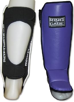 Womens Hook&Loop MMA Grappling Shin Instep - Purple - Open Back for MMA, Muay Thai, Kickboxing