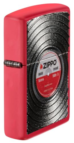 Encendedor Zippo Rojo Mate Textura Vinilo miniatura 2