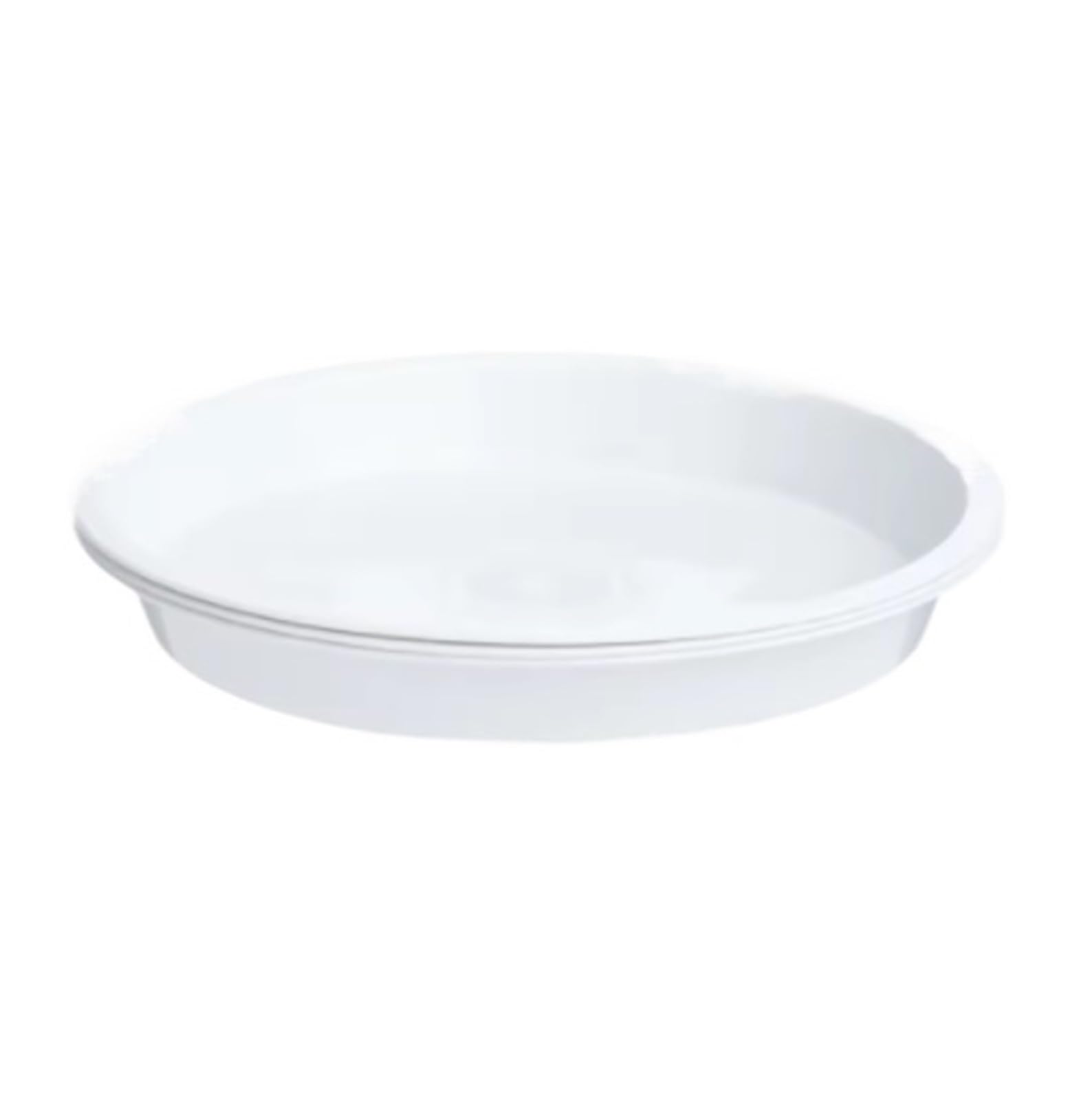 CNYUON 3Pcs Round Flower Pot Indoor Outdoor Drip Trays Plastic Tray Saucers Plant Saucer(White,11.2X13.9cm)