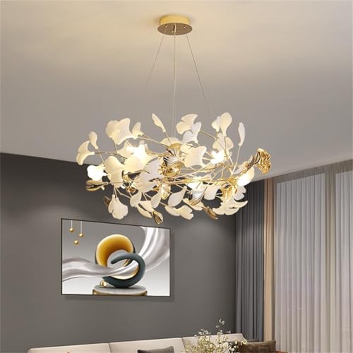 Plafonnier branche d'arbre doré D80cm pour illuminer chaleureusement la salle à manger
