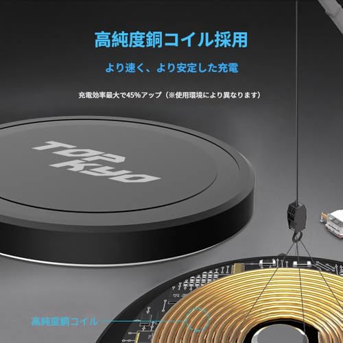 【コスパ高】極簡スタイル ワイヤレス充電器 Qi認証 Apple MagSafe 対応 マグネット式 磁気充電盤 for iPhone 16/15/14/13/12 Pro Max Plus Mini SE、Airpods 2/3/他のQi対応の機種 急速充電 最大15W 置くだけ充電 强磁気 極小薄型軽量コンパクト設計 出張·旅行·オフィス·自宅·寝室用 ホワイト