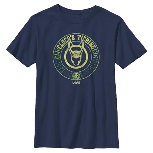 T-shirt Loki Marvel bleu marine 116 cm, haut col rond garçon TickTock Avengers