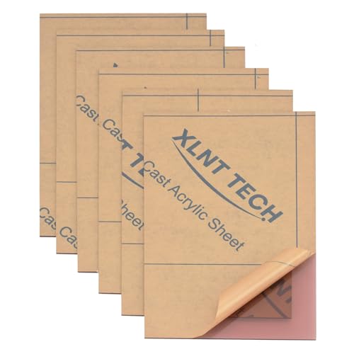 Image of 6 PCS Translucent Light Teal Cast Acrylic Sheets 8 inch x 12 inch x 0.118 inch, Plexiglass Plastic Sheet for Laser Cutting, Engraving Signs, DIY Projects.
