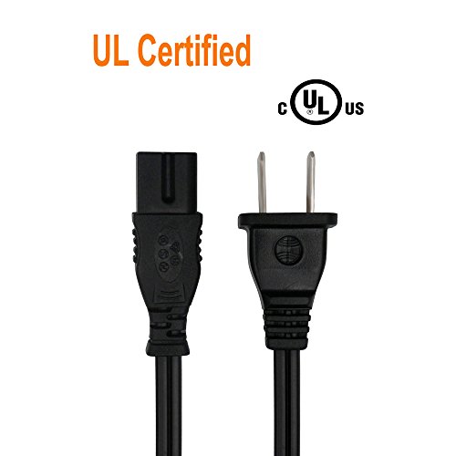 [Ul Listed] Powseed 6Ft 2 Prong Polarized Ac Wall Power Cable Cord Plug For Sony Playstation 1 2 Ps1 Ps2, Vizio Sharp Sanyo Emerson Tv, Arris Router Modem, Bose Companion 3 5 Multimedia Speaker System #TOP1