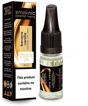Smoknic Banana Vanilla 10ML Premium Quality Vape Juice for E-Cigarette – Vape Mod – Shisha Pen – 30VG/70PG Nicotine Free Fruity Flavour [10 x 10ML]