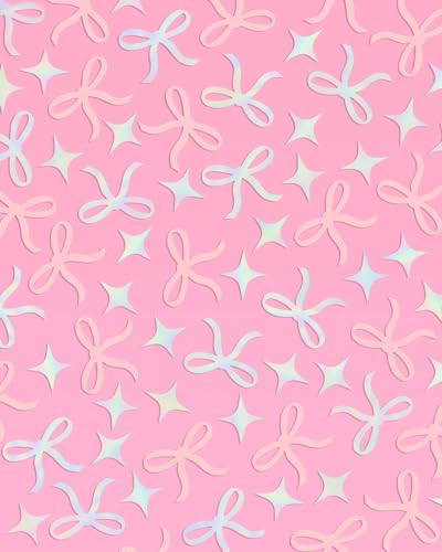 Image of xo, Fetti Bow Confetti - 200 pc | Bachelorette Party Pink and Iridescent, Engagement Party Decoration, Tying the Knot Table Decor, Bride To Be Coquette Ribbon Bridal Shower Supplies (Pack of 3)