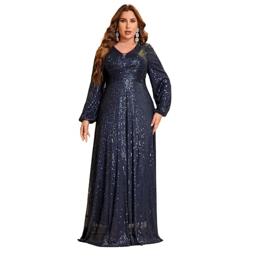 Image of TOLEEN Women's Plus Size Sequin Dress Luxurious Style Formal Cocktail Evening Party Maxi Dresses