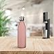LICHTENWERK® Premium Edelstahl Flasche 0,6L [EINFACH MITNEHMEN] kompatibel mit SodaStream Crystal - Kohlensäure geeignet - Spülmaschinenfest - Edelstahl Trinkflasche - Rosa Pulverbeschichtung