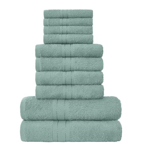 GC GAVENO CAVAILIA 100% Egyptian Cotton Family Towel Set, 4 Faces, 4 Hand Towels, 2 Bath Towels, Bathroom Accessories, Highly Water Absorbent, Machine Washable, Egg