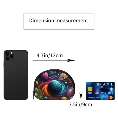 Portable Coin Purse Math-Planets Mini Zippered Money Pouch Card Holder2