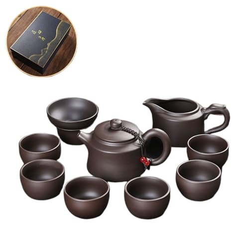 Juego de té Kung Fu para regalo exclusivo, juego de tazas con tetera de arcilla Zisha