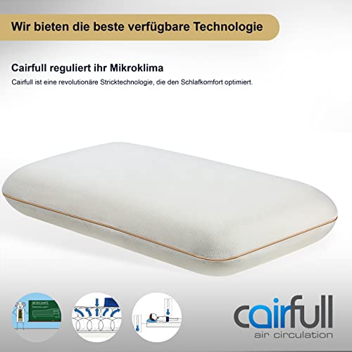Polimedo Orthopädisches Memory Foam Kissen, Nackenkissen Geeignet als Seitenschläferkissen und Bauchschläferkissen, Ergonomisches Kopfkissen, Tencel Kissenbezug, Mittelfest (70 x 38 x 11cm) - Image 5