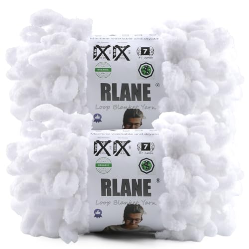 Image of Loop Yarn for Finger Knitting Soft, #7 White Chunky Yarn for Hand Knitting
