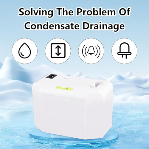 Kondensatpumpe, 24L/H Kondenswasserpumpe für 8kw Leistung mit 5m Schlauch Kondensatpumpe Klimaanlage 200ml Wasserspeicher Kondensathebeanlage überlaufalarm Automatische Entwässerung
