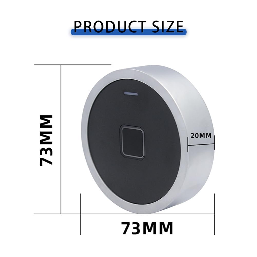 EM-Türzugangskontrolle, integrierter RFID-Stil, rund, Metall, wasserdicht, Entriegelung durch Fingerabdruck/PIN-Code, Einbruchalarm