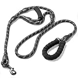 💖Mango Acolchado Cómodo: Agarre ergonómico, el EVA mango acolchado puede proteger su mano de quemaduras de cuerda, ¡disfrutará de la sensación de caminar con su perro!