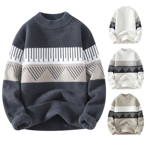 Cambkatl Men's Funky Graphic Sweaters - Loose Fit Crewneck Casual Knitted Pullovers Long Sleeve Jumper Tops2