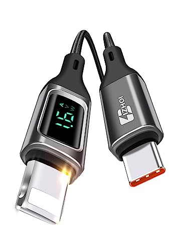 IZHOI Kabel USB C na Lightening 2 m, czarny, Digital Pro 30 W PD, nylonowy kabel do szybkiego ładowania, kompatybilny z iPhone 14/13/12 Pro Max/11/XS/XR/8 Plus