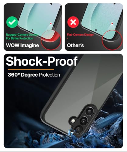 Image of WOW IMAGINE Translucent Hybrid Back Case Cover for Samsung Galaxy M56 5G | Galaxy F56 5G Smoked Matte Back | Shock Proof 360 Degree Protection | Protective Hard Case - Matte Black