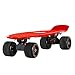 WPHH Skateboard, Planche De Croisière Complète en Plastique Hautement Flexible, Mini Planches À roulettes De 22 Pouces pour Débutants Ou Professionnels avec Roues Flash en PU Super Élastiques,Rouge