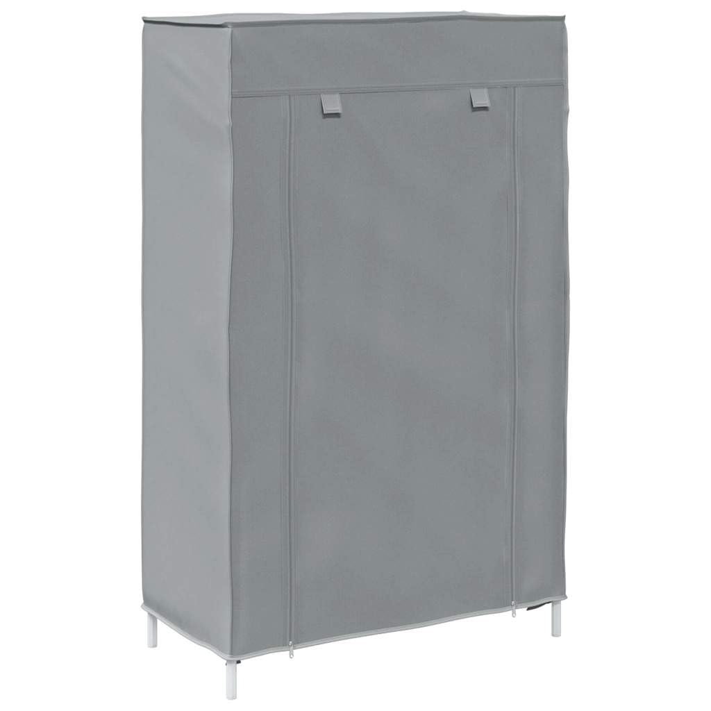 Zapatero gris de tela no tejida con estructura de acero con recubrimiento en polvo, 60,5 x 30 x 97 cm, zapatero de 4 niveles con puerta enrollable, ahorra espacio para pasillo, entrada