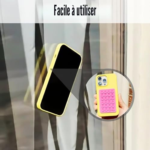 COACOM 8 ventouses en silicone, support carré à ventouse, ventouse pour téléphone portable, accessoires mobiles sur un côté en silicone, convient pour les téléphones portables, la banque – vue 6