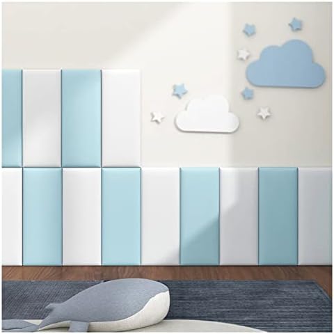 国内即発 VIPにて 布張りの壁パネル、剥がして貼るヘッドボード、家庭用プレイルームの装飾、3D防音壁パネル、お手入れ簡単 (色: グレー+ホワイト、サイ