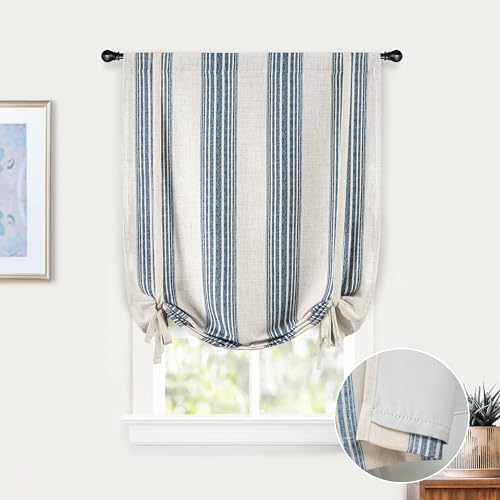 DriftAway Chris Double Layer Linen Blackout Tie Up Curtains Thermal