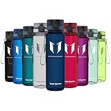 Super Sparrow Botella de Agua Deportiva - 1000ml - Sin BPA (Transparente- Arándano)