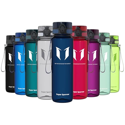 Sparrow Botella Agua Deportiva 1Litro - Sin BPA -Tritan Cantimplora 1-Click